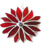 Red Flower Stained Glass Suncatcher Handmade - Image 8