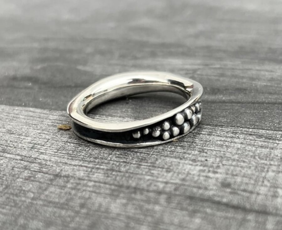 Silver bubble ring on sale