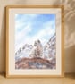 Snow Leopard Art Print, Mountain Wildlife Wall Art, Wild Cat Animal Decor  - Image 6