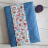 A6 'Harris Tweed' Reusable Notebook Cover - Sky Blue with Sakura, Cherry Blossom