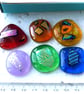 6 Rainbow fused glass Dichroic decorated cabochons flat back nuggets jewellery - Image 4