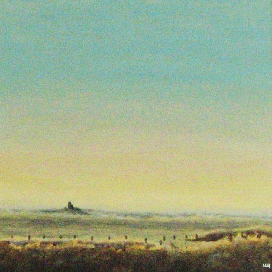 The view to Corfe and the castle countryside dusk original landscape painting