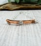 Sterling Silver & Copper Bar Bracelet. With Flower, Adjustable fit up to 21cms - Image 3