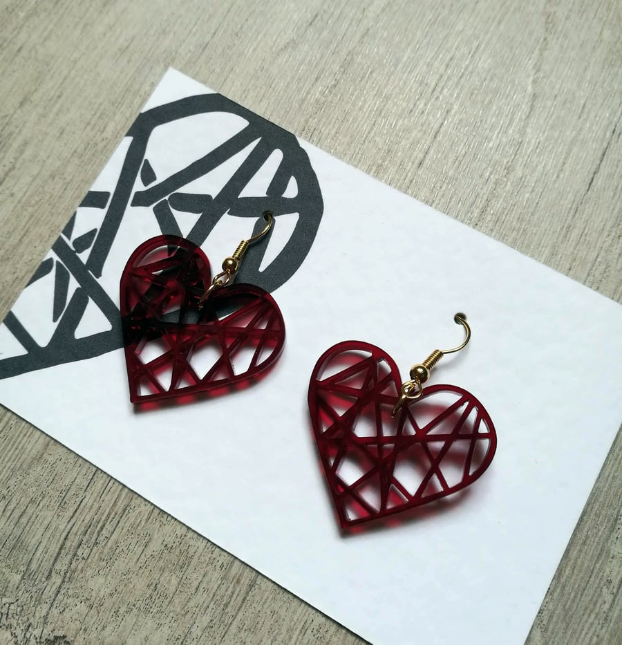 Heart Acrylic Earrings