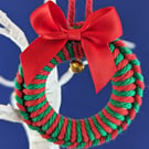 Christmas - wreath tree decoration (green bow)
