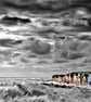 Beach Huts Hengistbury Head Dorset England UK 18"X12" Print - Image 1