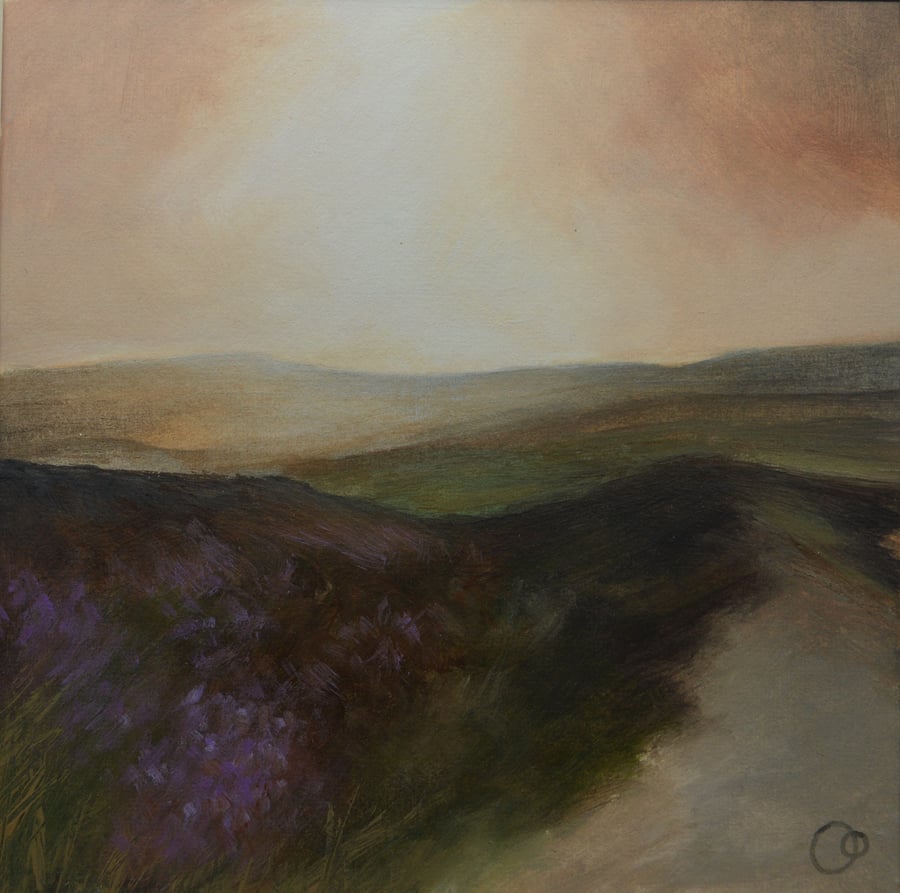 "Moorland Heather" Acrylic Painting on Paper 