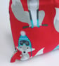 Christmas Gift Bag - Festive Foxes reusable fabric mini sack - Image 5