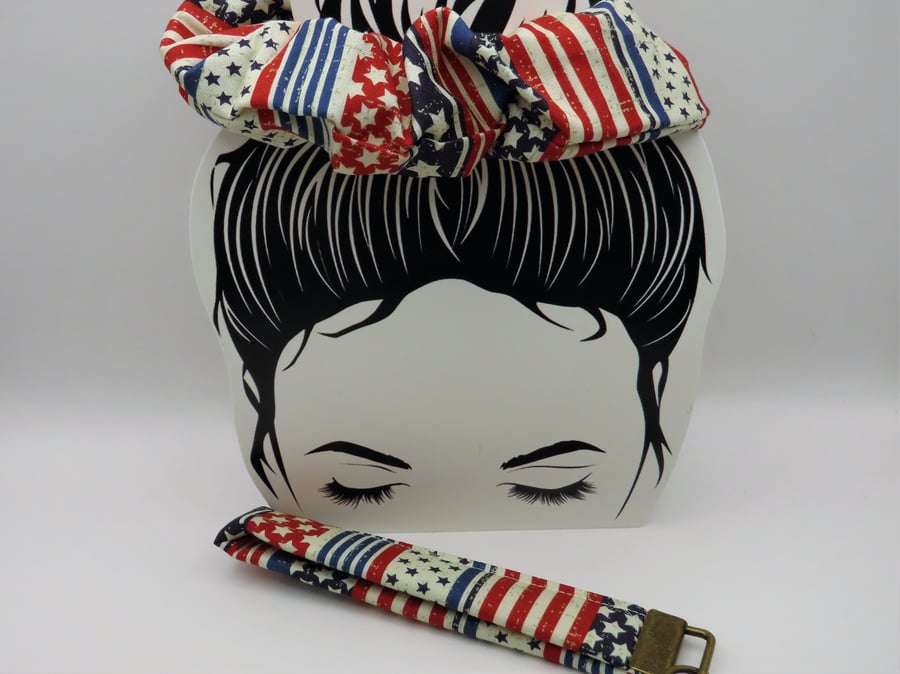 Stars and Stripes Scrunchie and Wristlet Set