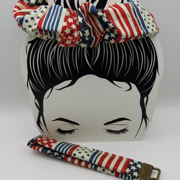 Stars and Stripes Scrunchie and Wristlet Set