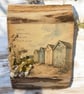 Wooden Coastal Beach Huts Wall Plaque Rustic Seaside Welsh Poplar Wood Art Sign.