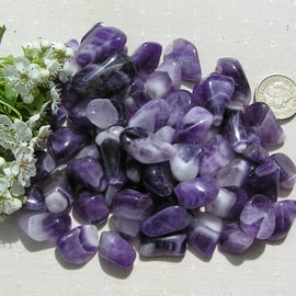 10 Amethyst Crystal Tumblestones - Craft - Chakra - Grids - Collecting