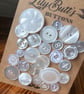 26 Vintage Pearly White Buttons - Image 3