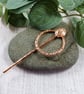 Copper Shawl Pin, Patterned Clasp - Image 4