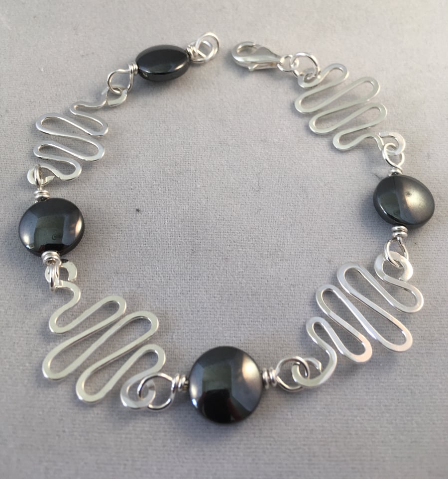 Silver squiggle bracelet