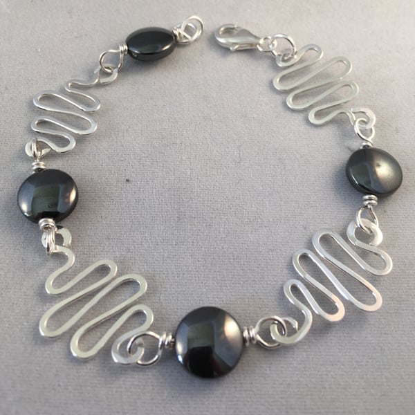 Silver squiggle bracelet