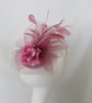 Rose Pink and Pale Plum Vintage Style Feather Orchid Flower Fascinator Hat  - Image 2
