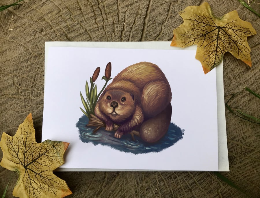Beaver blank greeting card
