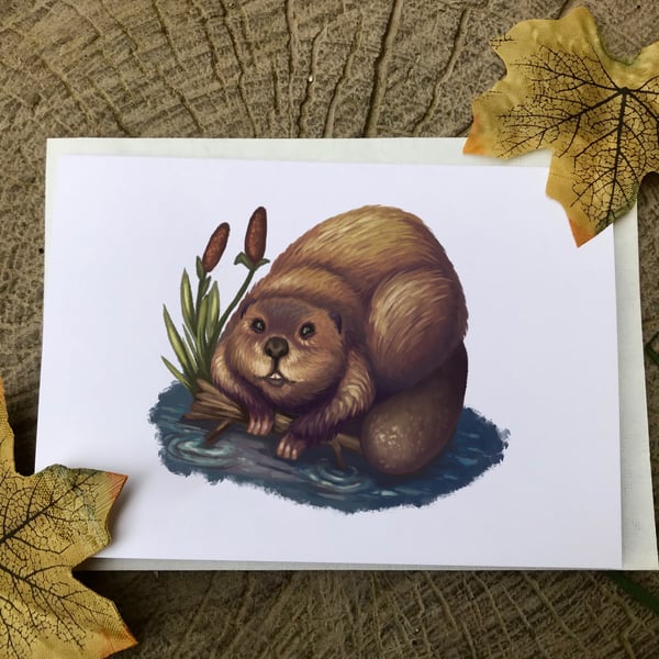 Beaver blank greeting card