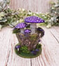 Mushroom Shelf Ornament - Purple Handmade Whimsical Cottagecore Decor - Image 2