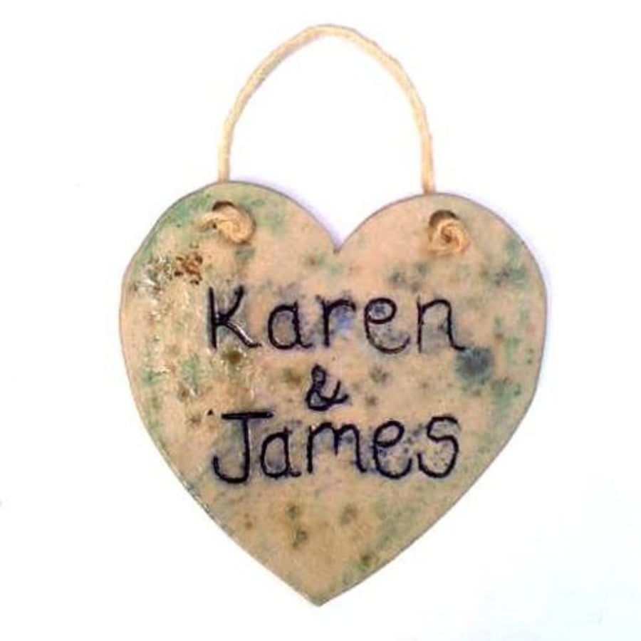 Personalised Heart Shaped Ceramic Plaque