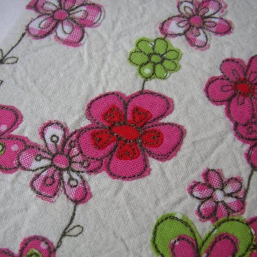 ***SALE*** embroidered floral fabric notebook cover (A6 size)
