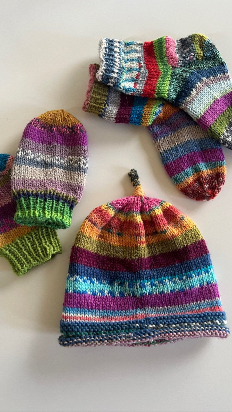 Scrappy Baby Hat, Socks and Mittens kit Folksy