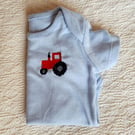 Tractor, vest, age 3-6 months, hand embroidered