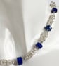Sterling Silver Lapis Lazuli Byzantine Chainmaille Necklace - Image 2