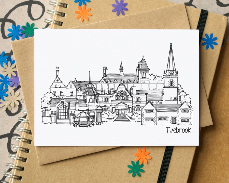 Tuebrook Liverpool Skyline Greetings Card