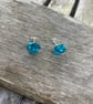 Blue metal rose studs - Image 2
