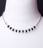  Navy necklace - Blue goldstone necklace with twinkle beads - Image 1