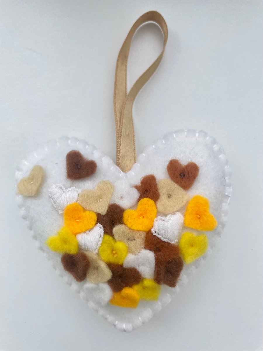 Felt heart ‘Autumn’ colours 