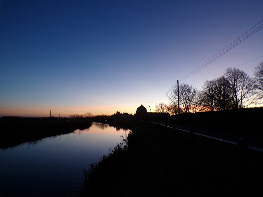 A5 Greeting Card Sunrise Norfolk Fens 