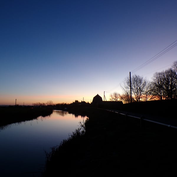 A5 Greeting Card Sunrise Norfolk Fens 