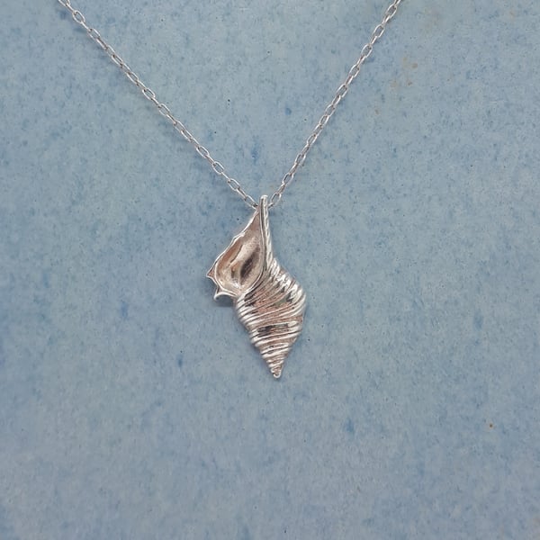 Fine silver whorl shell necklace