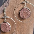 Handmade Red Welsh Slate Hoop Earrings – Stone & Stainless Steel Jewellery
