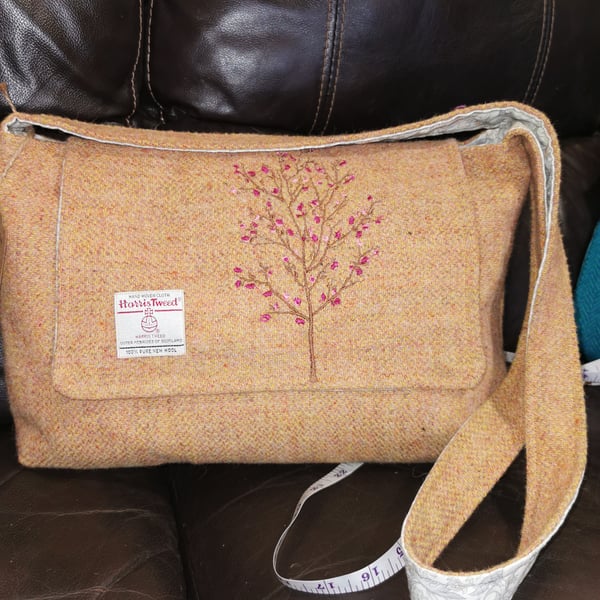 Large crossbody bag with cherry blossom 