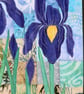 Iris Pattern Art Quilt Wall Hanging - Image 3