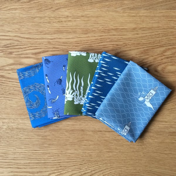 At Sea  fabric collection - 5 fat quarters