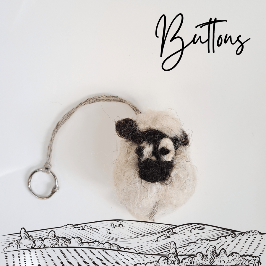Buttons the Sheep keyring and a pocket-sized stress buddy