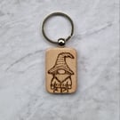 Hand burned  gonk wooden keyring
