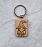 Hand burned  gonk wooden keyring