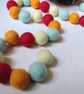 Felt Ball Garland, Circus Funfair Colours, Eclectic Bohemian Interiors