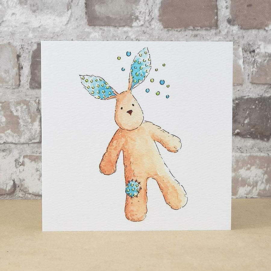 Bunny Card Blank Card Brown Bunny Eco Friendly