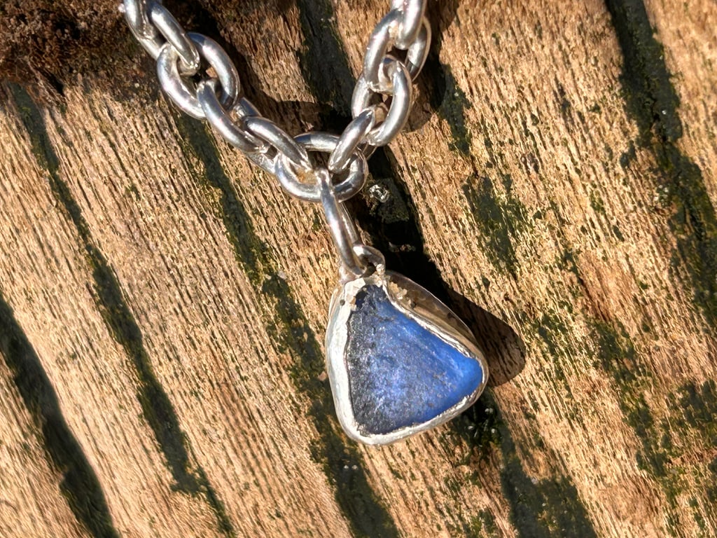 Blue seaglass wild swimmers bracelet 