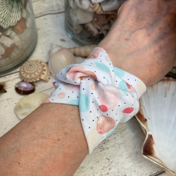 Wrist fabric cover up or tattoo cover up bracelet, fabric cuff 