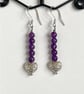 Sterling Silver Amethyst Heart Earrings - Image 6