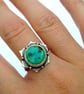 Turquoise and Sterling Silver Lotus Ring - Image 4