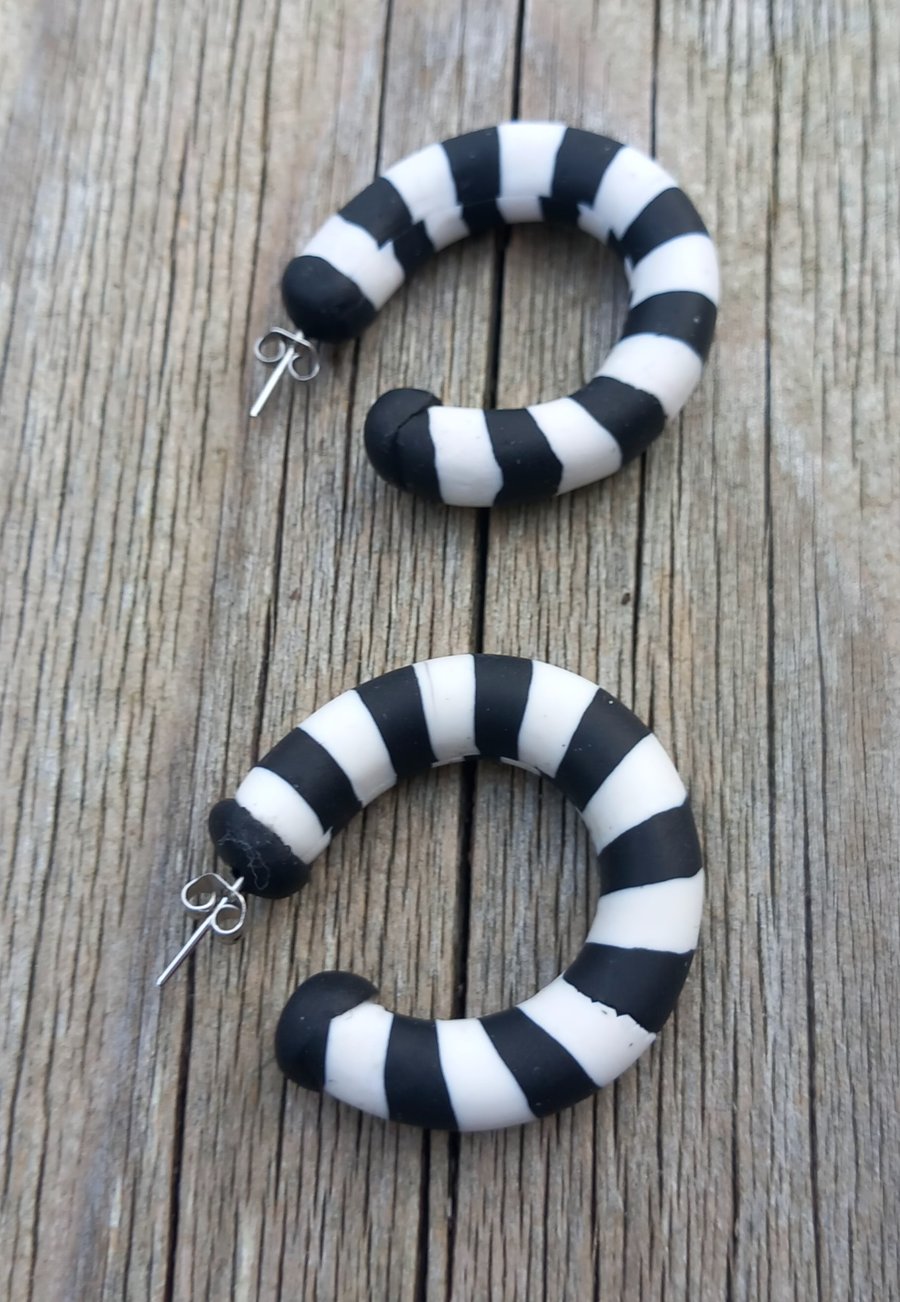 Beetlejuice Inspired Hoops